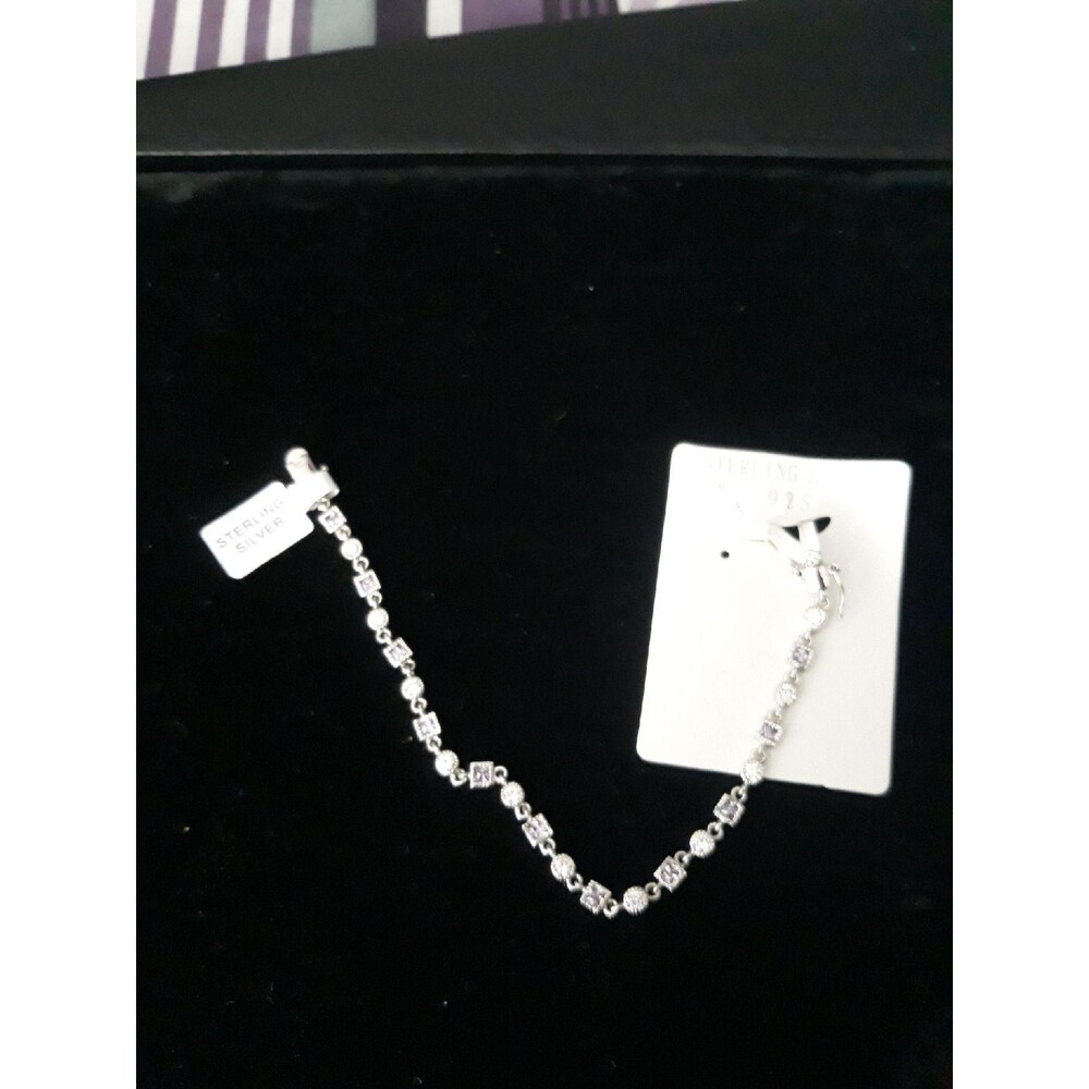 Sterling silver dots & squares  bracelet